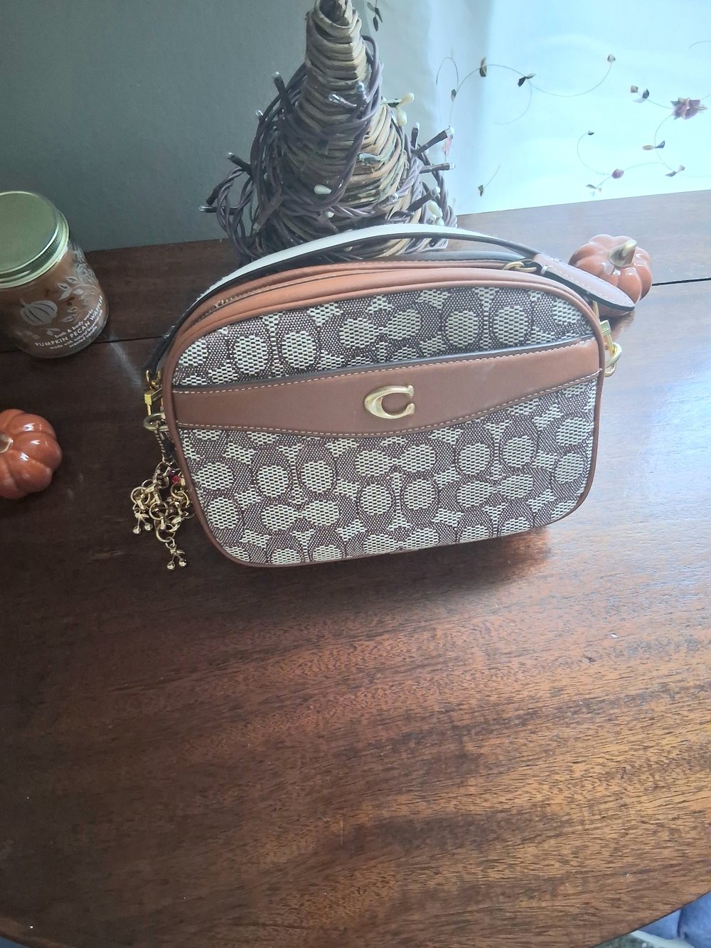 Coach Brown Signature Canvas Crossbody Bag